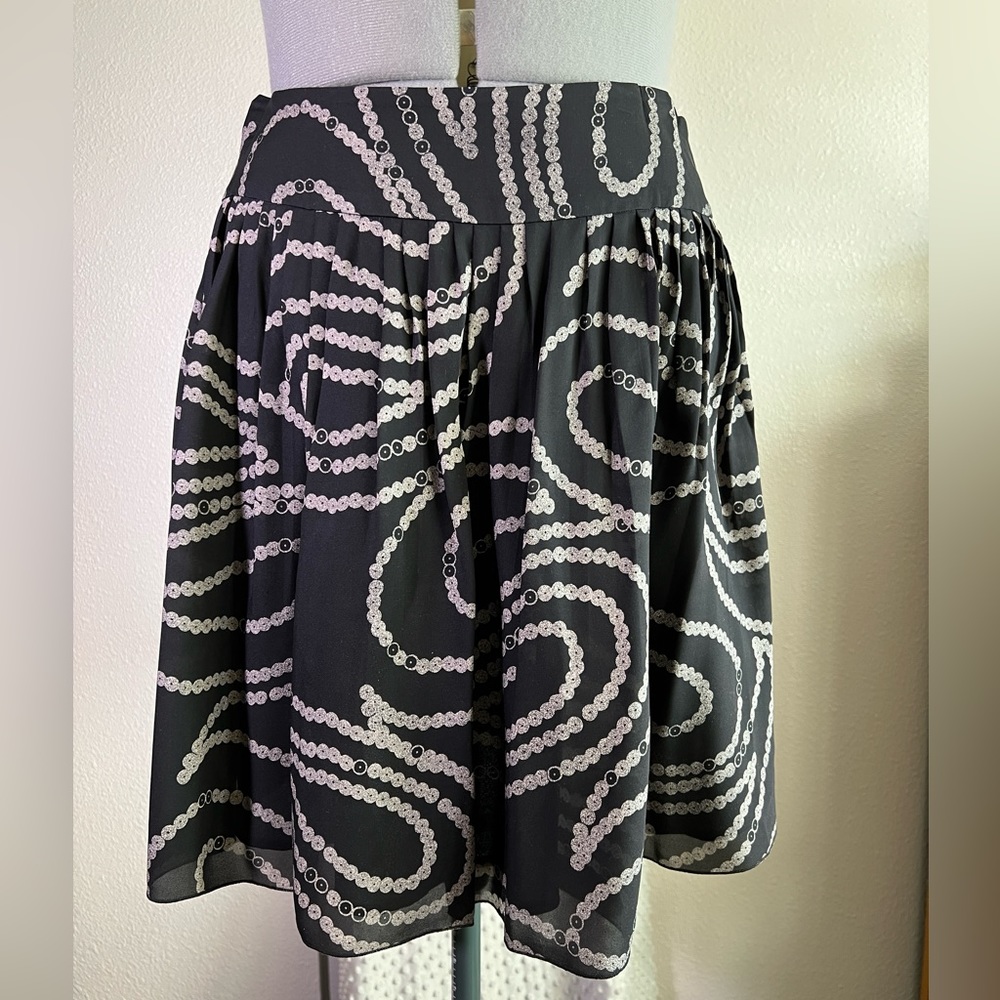 Banana Republic Silk Swing Skirt size 12 with sequin illusion